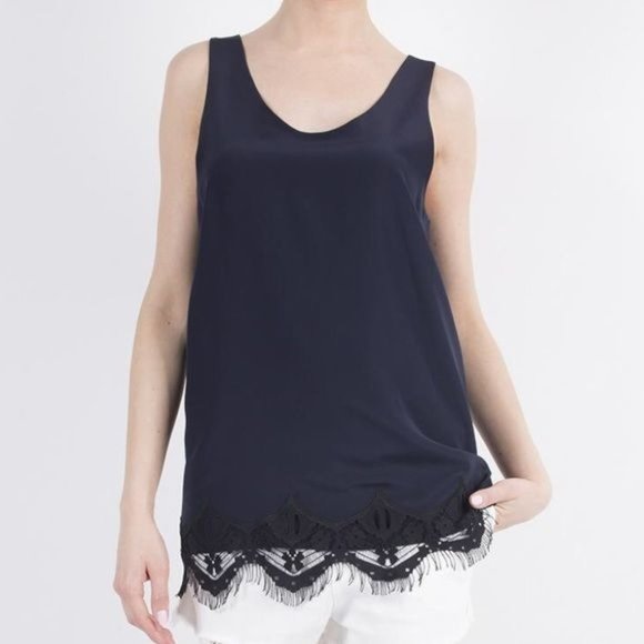 Chloé Navy Silk Tank - Picture 1 of 10